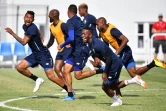 Séance d'entraînement ludique pour les joueurs du Panama au stade olympique de Sotchi, le 17 juin 2018, avant le match contre la Belgique