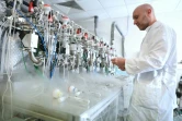 Un technicien utilise la chaîne de graphitisation sous vide pour extraire du graphite à partir d’échantillons de CO₂ au laboratoire LMC14 (Laboratoire de Mesure du Carbone 14) du Commissariat à l’Énergie Atomique et aux Énergies Alternatives (CEA), à Saclay, le 22 mai 2025