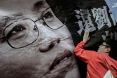 Un portrait de Liu Xua sur une banderole lors d'une manifestation de soutien en sa faveur à Hong Kong, le 7 mars 2014