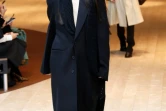 Un mannequin porte une création Celine lors de la Fashion Week parisienne, le 5 mars 2017  