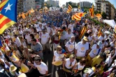 Des partisans de l'indépendance de la Catalogne dans les rues de Barcelone, le 11 septembre 2016 