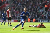 Le milieu belge de Chelsea Eden Hazard exulte après avoir égalisé 2-2 contre Southampton, le 14 avril 2018 à Southampton 