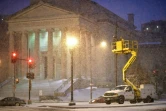 Réparation d'un poteau électrique le 22 janvier 2016 à Washington