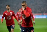 L'attaquant de Lille Burak Yilmaz vient d'ouvrir le score contre Nantes, le 27 novembre 2021 à Villeneuve-d'Ascq 