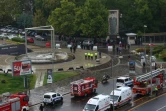 Secours et forces de l'ordre sur les lieux d'un attentat-suicide à proximité du ministère de l'Intérieur, à Ankara, le 1er octobre 2023