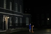 Theresa May delivers fait une déclaration aux médias après avoir survécu à une motion de censure au Parlement, devant 10 Downing Street à Londres le 16 janvier 2019