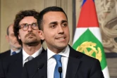 Luigi Di Maio, chef de file du M5S, lors d'une conférence de presse après avoir rencontré le président italien le 12 avril 2018