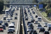Trafic chargé sur l'autoroute A7 entre Vienne et Valence, le 12 août 2017