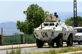 Un blindé des Nations Unies patrouille le long de la frontière israélienne dans le sud du Liban, le 8 août 2024