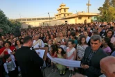 Des chrétiens d'Irak assistent à la messe à Erbil capitale du Kurdistan irakien le 31 mai 2017
