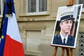 Hommage au colonel Arnaud Beltrame, mort en héros lors d'une attaque terroriste le 23 mars 2018 à Trèbles, à Paris le 28 mars 2018