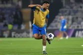 Neymar à l'échauffement le 21 octobre 2024 au stade Hazza bin Zayed d'Al-Aïn, aux Emirats arabes unis. Après un an d'absence sur blessure, la star brésilienne a rejoué en compétition officielle avec son club saoudien d'Al-Hilal lors d'un match de Ligue des champions asiatiques 