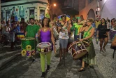 Défilé le 7 février 2018 dans les rues de Rio pendant le carnaval avec des femmes arborant le message "non c'est non" pour dénoncer le harcèlement sexuel