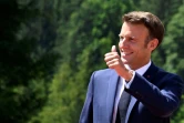 Le président Emmanuel Macron au sommet du , le G juin  au château d'Elmau, dans le sud de l'Allemagne