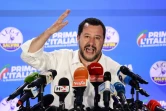 Le ministre italien de l'Intérieur Matteo Salvini, antimigrants, se réjouit que son parti La Ligue ait remporté 34% des voix aux élections européennes le 27 mai 2019, contre 6% en 2014 