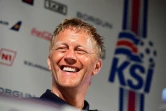 Le sélectionneur de l'équipe d'Islande Heimir Hallgrimsson en conférence de presse à Annecy, le 29 juin 2016 