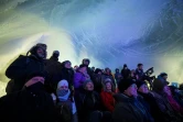 Emmitouflés, les spectateurs assistent à un concert dans le cadre de l'Ice Music Festival près du village de Finse, le 2 février 2018