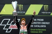 Le pilote français de l'écurie Speed Up, Fabio Quartararo, vainqueur de la course de Moto2 du Grand Prix de Catalogne, le 17 juin 2018 sur le circuit de Montmelo