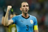 Le défenseur central et capitaine de l'Uruguay Diego Godin contre le Portugal, le 30 juin à Sotchi