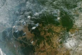 Photo publiée le 21 août 2019 par la NASA montrant plusieurs incendies dans les Etats brésiliens d'Amazonas, Para, Mato Grosso et Rondonia 