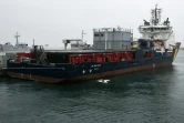 Le VN Partisan, navire destiné à lutter contre la possible pollution liée au naufrage du Grande America, le 14 mars 2019 à Brest