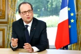 Le président François Hollande lors de la traditionnelle interview télévisée le 14 juillet 2016 à l'Elysée à Paris
