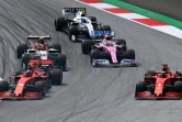 Les deux Ferrari juste après leur accrochage au virage N°3 du Grand prix de Styrie: Vettel #5 est sans aileron, Leclerc #16 porte les stigmates de l'incident sur la gauche de la voiture, le 12 juillet 2020 en Autriche.