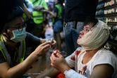 Un homme blessé à la suite de heurts avec les forces de l'ordre, le 5 août 2019 à Hong Kong