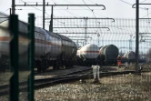 Trains de hydrocarbures à la gare de Sibelin, à Lyon, le 13 mars 2017 