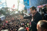 Ekrem Imamoglu, candidat du parti d'opposition CHP à la mairie d'Istanbul, lors d'un meeting de campagne, le 29 mars 2019