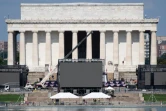 Les préparatifs sur le Lincoln Memorial de Washington, où Donald Trump prononcera un discours à l'occasion de la fête nationale