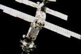 La station spatiale russo-soviétique Mir photographiée depuis la navette Discovery à une date non précisée