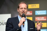 Le directeur du Tour de France Christian Prudhomme prononçant un discours à l'issue de la course Paris-Tours le 7 octobre 2018.
 