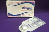 Image obtenue le 7 mai 2020 auprès de la plateforme Plan C d'une boîte contenant des comprimés de mifépristone et de misoprostol, utilisés dans le cadre d'un avortement médicamenteux