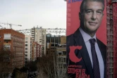 Une affiche électorale de Joan Laporta, candidat à la présidence du FC Barcelone, sur un immeuble de Madrid, le 16 décembre 2020