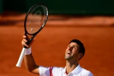 Le Serbe Novak Djokovic, après sa victoire face à l'Uruguayen Pablo Cuevas, au 2e tour du tournoi de Roland-Garros, le 3 juin 2021