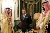 Le roi saoudien Salmane ben Abdelaziz Al-Saoud et le Prince Mohammed ben Salmane (d) avec le roi Abdallah II de la Jordanie à La Mecque, le 11 juin 2018