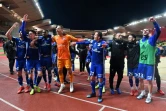 Les joueurs de Strasbourg lors de leur victoire à Monaco en 21e journée de L1 le 19 janvier 2019
