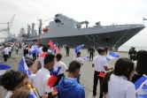 Un navire de guerre taïwanais en visite au port de Corinto, au Nicaragua, le 9 avril 2018