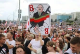 Des partisans de l'opposition bélarusse manifestent contre les résultats de l'élection présidentielle qu'ils jugent truquée, à Minsk le 6 septembre 2020