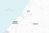 Carte de la bande de Gaza et d'Israël 