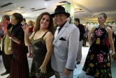 Couple amateur de "danzon" au club "Sociales Romo" à Mexico le 10 septembre 2017
