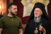 Le président ukrainien  Volodymyr Zelensky et le patriarche orthodoxe Bartholomée à Istanbul le 8 juillet 2023