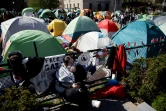 Le campus de l'université Columbia occupé par des manifestants pro-palestiniens, le 25 avril 2024 à New York