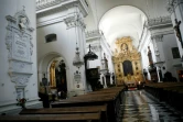 L'intérieur de l'église baroque de la Sainte-Croix où se trouve le c?ur de Frédéric Chopin, préservé depuis 168 ans dans un flacon de cristal rempli d'un liquide de conservation, le 10 juin 2008 à Varsovie, en Pologne