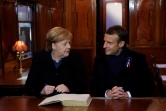 Le président français Emmanuel Macron et la chancelière allemande Angela Merkel, à Compiègne, le 10 novembre 2018