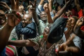 Des partisans de Felix Tshisekedi fêtent la proclamation provisoire de sa victoire à la présidentielle, le 10 janvier 2019 à Kinshasa, en RDC