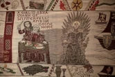 Une immense tapisserie conçue pour rendre hommage à la série "Game of Thrones", le 5 juillet 2019 dans un musée de Belfast, en Irlande du Nord