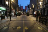 Les rues désertes du centre de Cardiff au Pays de Galles sous confinement, le 23 octobre 2020
