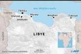 Carte du nord de la Libye